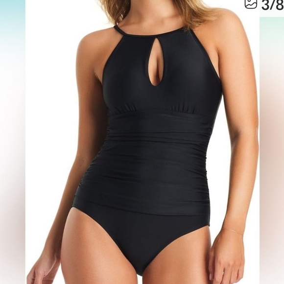 Ellen Tracy Plum One Peice Tummy Control Swimsuit - Picture 1 of 7